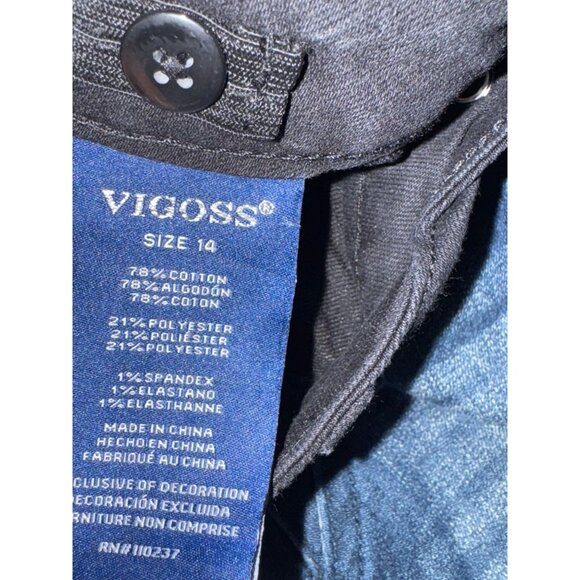 Vigoss Girls Size 14 Black Denim Shorts Super Soft & Stretchy Regular Rise Adjus - Picture 4 of 8